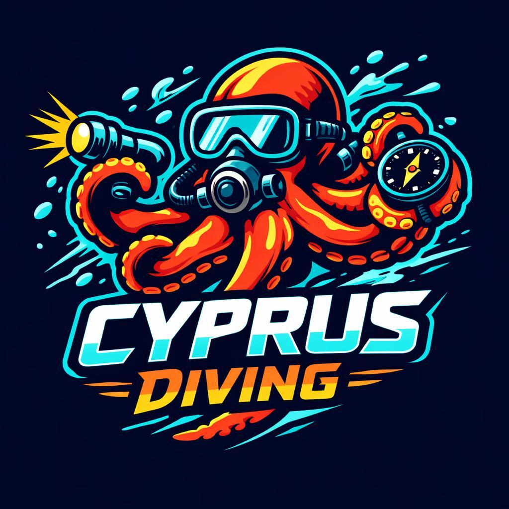 Cyprus Diving Logo - Octopus with diving gear